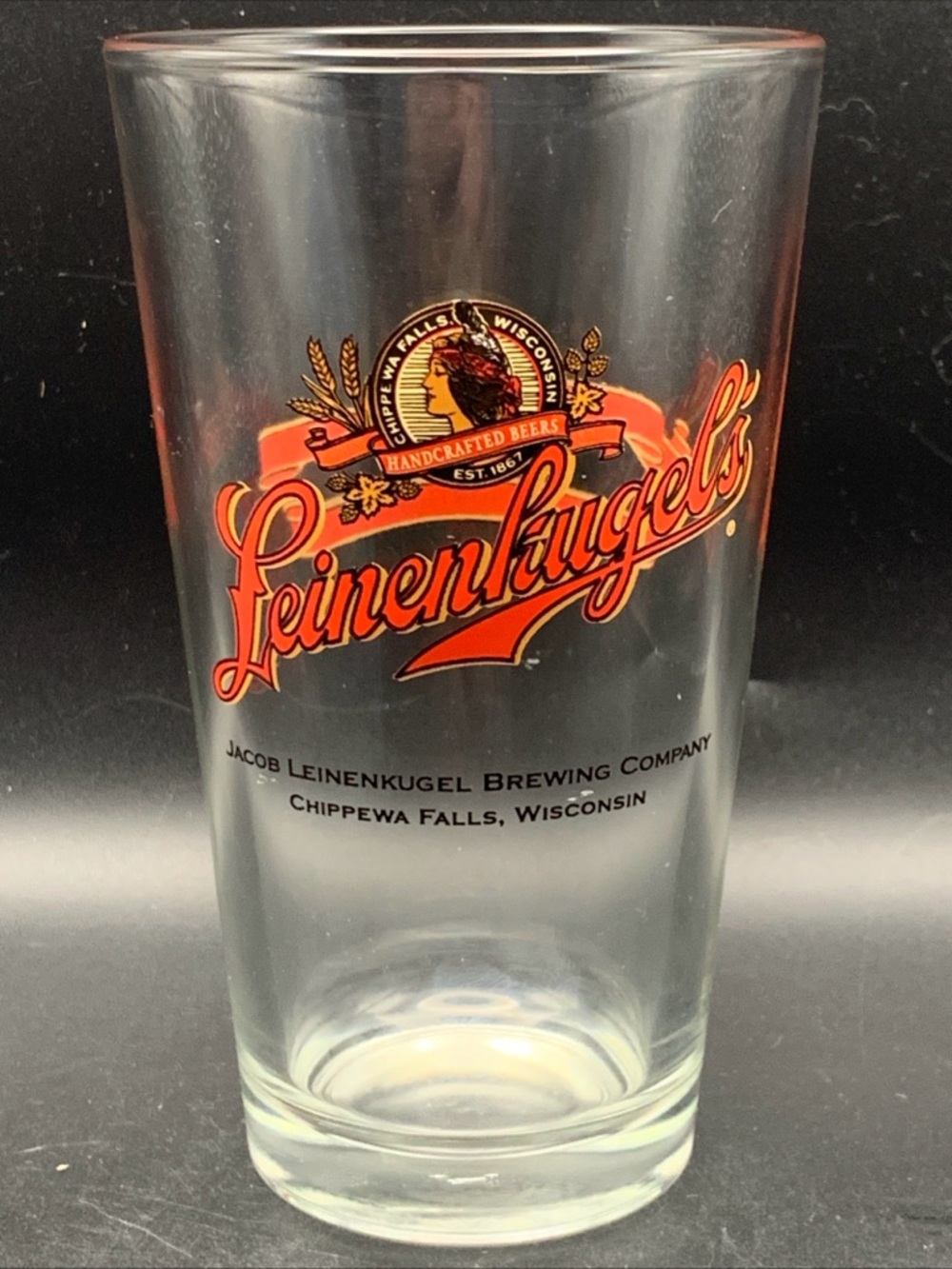 Pre Owned Jacob Leinenkugel Brewing Pint Beer Glass Chippewa Falls Wisconsin